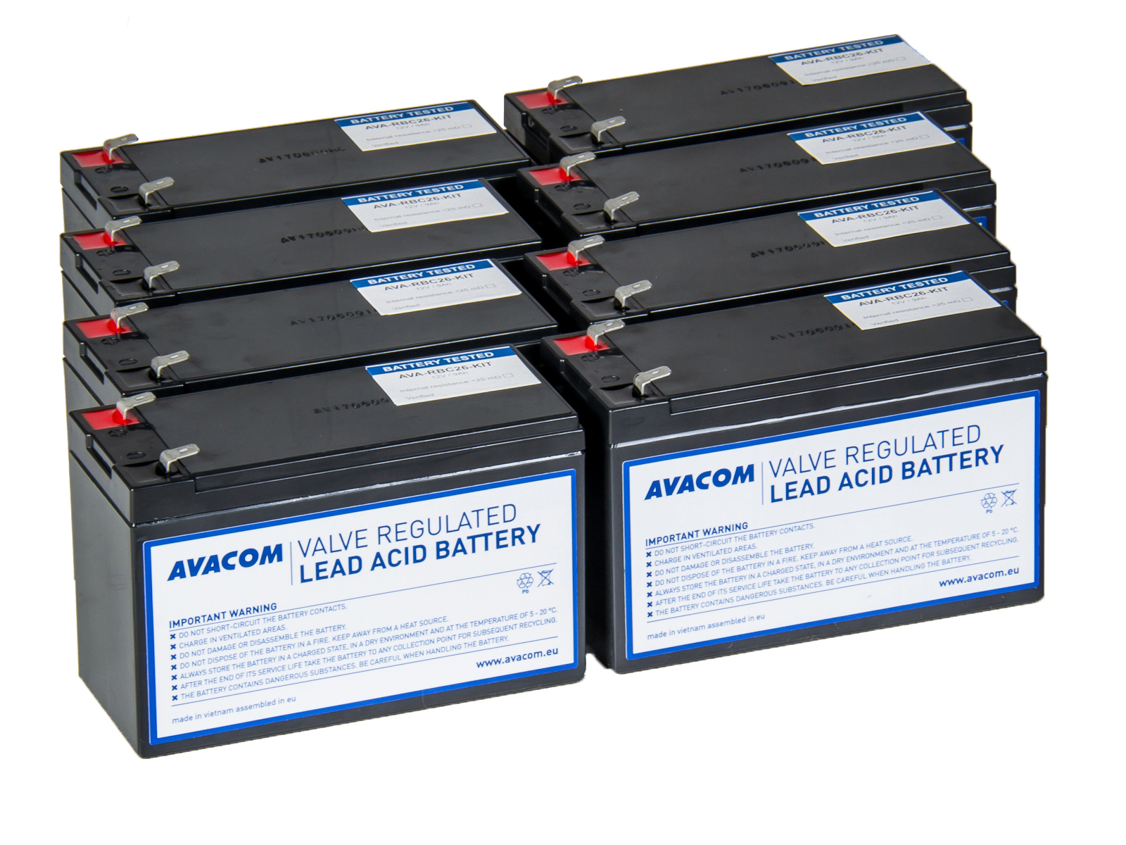 Avacom RBC26 bateriový kit pro renovaci (8ks baterií) - náhrada za APC