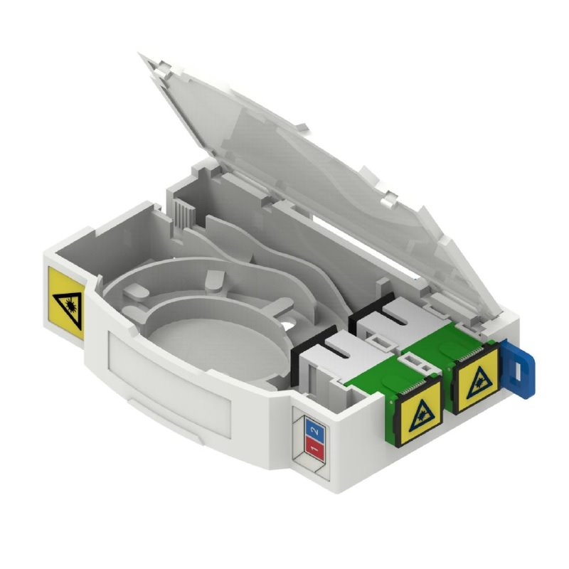 DIN BOX 2xSC Simplex, plastový s držáky na ochrany svárů