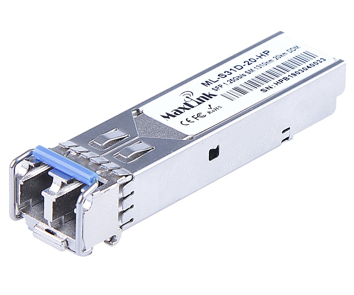 MaxLink 1.25G SFP optický HP modul, SM, 1310nm, 20km, 2x LC konektor, DDM, HP kompatibilní