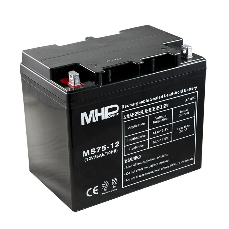 MHPower MS75-12 olověný akumulátor AGM 12V/75Ah, Terminál B4 - M8