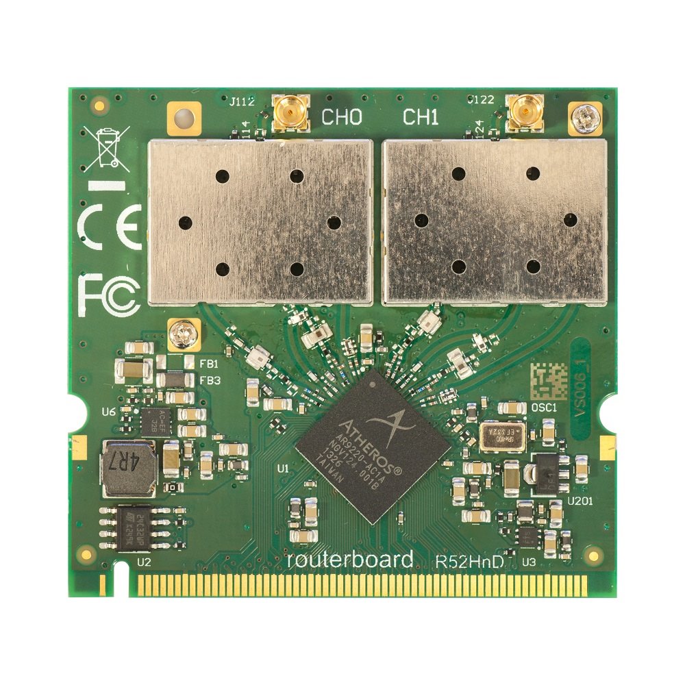 MikroTik RouterBOARD R52HnD, 802.11a/b/g/n High Power Dual Band MiniPCI karta s MMCX konektory