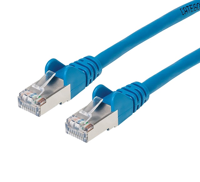 Patch kabel SFTP CAT6A, 0,25m - modrý