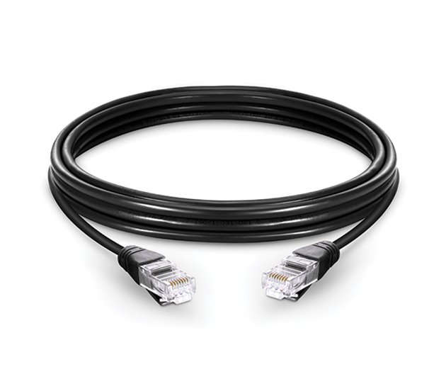 Patch kabel UTP CAT6, 0,25m - černý