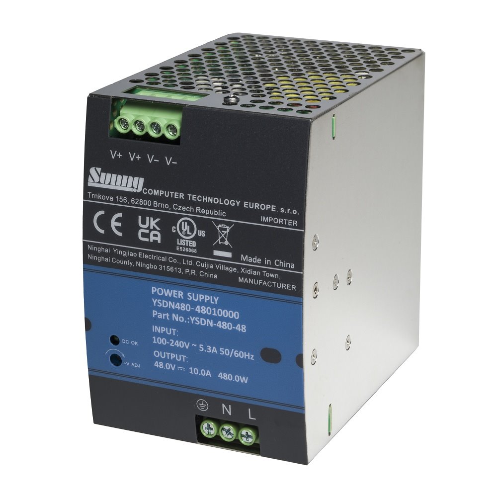 Sunny YSDN-480-48 průmyslový napájecí zdroj 48V 10A 480W na DIN lištu