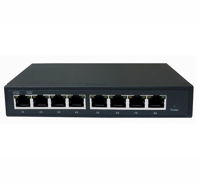 ADEX ADS108GRP-1PO Reverzní PoE Switch 8x Gbit Port (1x poe out), Web Managed, Metal