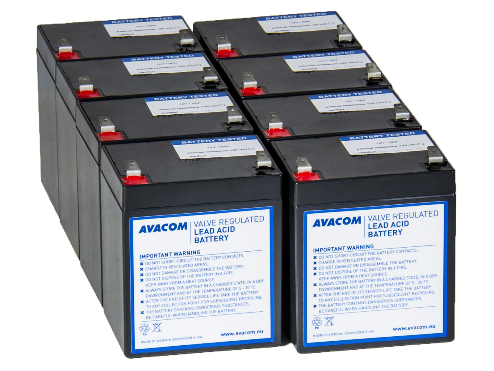 Avacom RBC152 bateriový kit pro renovaci (8ks baterií) - náhrada za APC