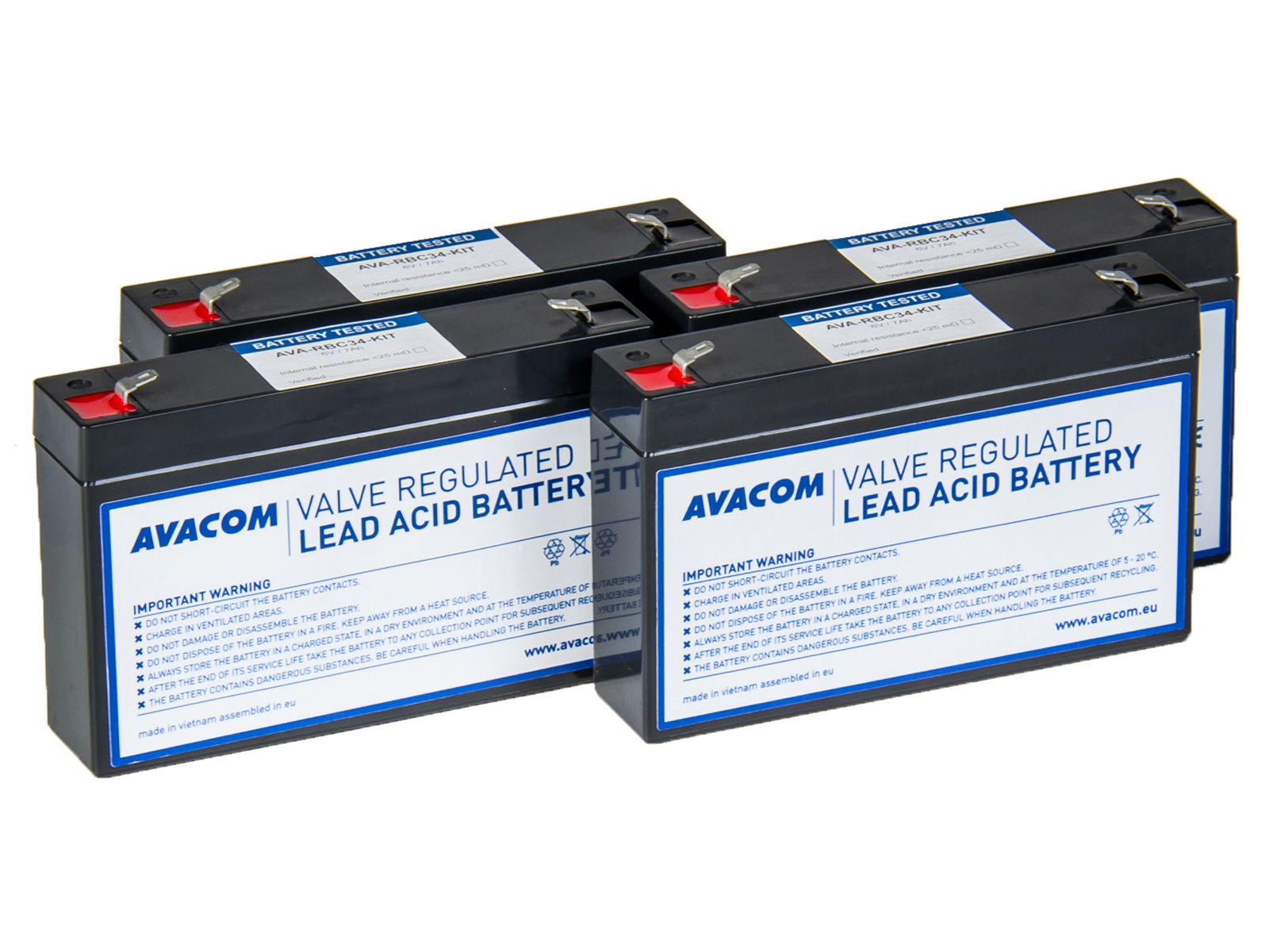 Baterie AVACOM bateriový kit pro renovaci RBC34 (4ks baterií)