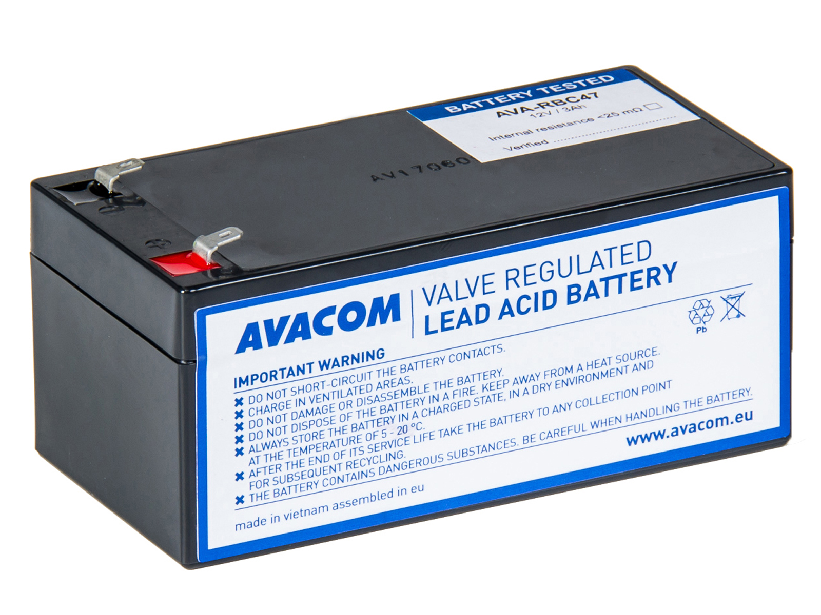 Baterie Avacom RBC47 bateriový kit - náhrada za APC - neoriginální
