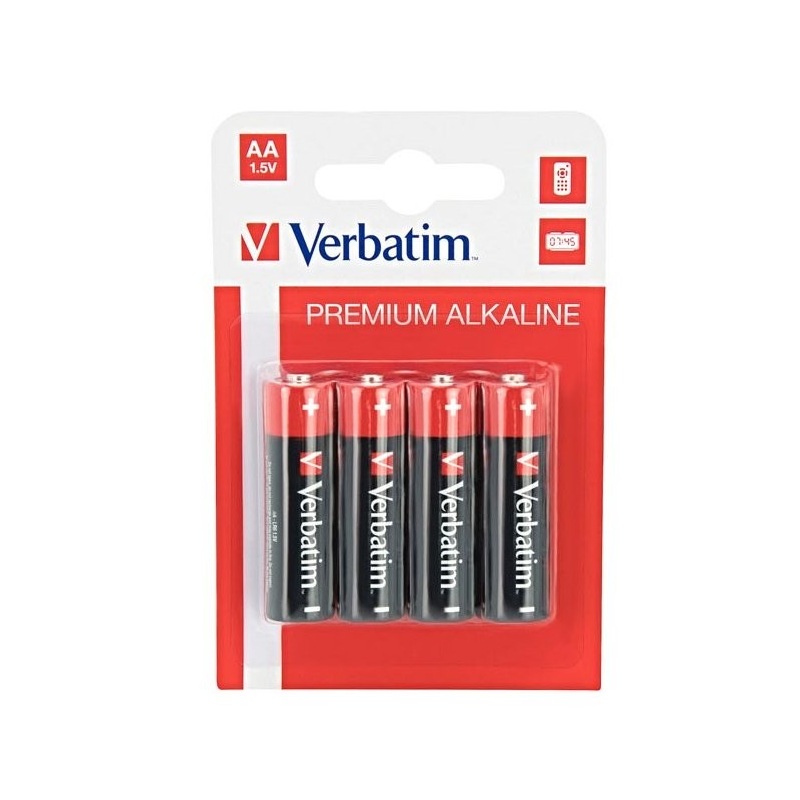 Baterie Verbatim 1,5V AA (LR06) alkalická, balení 4ks