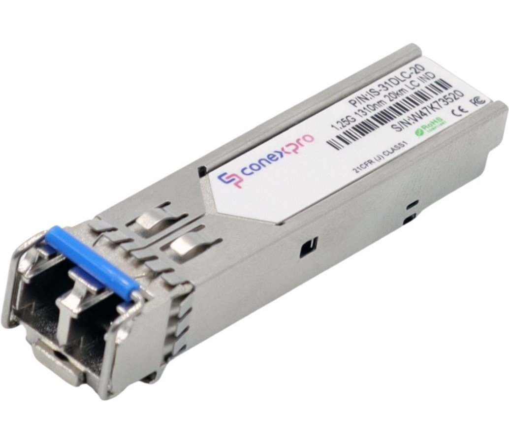 Conexpro 1.25G SFP průmyslový optický modul, SM, 1310nm, 20km, 2x LC, DDM