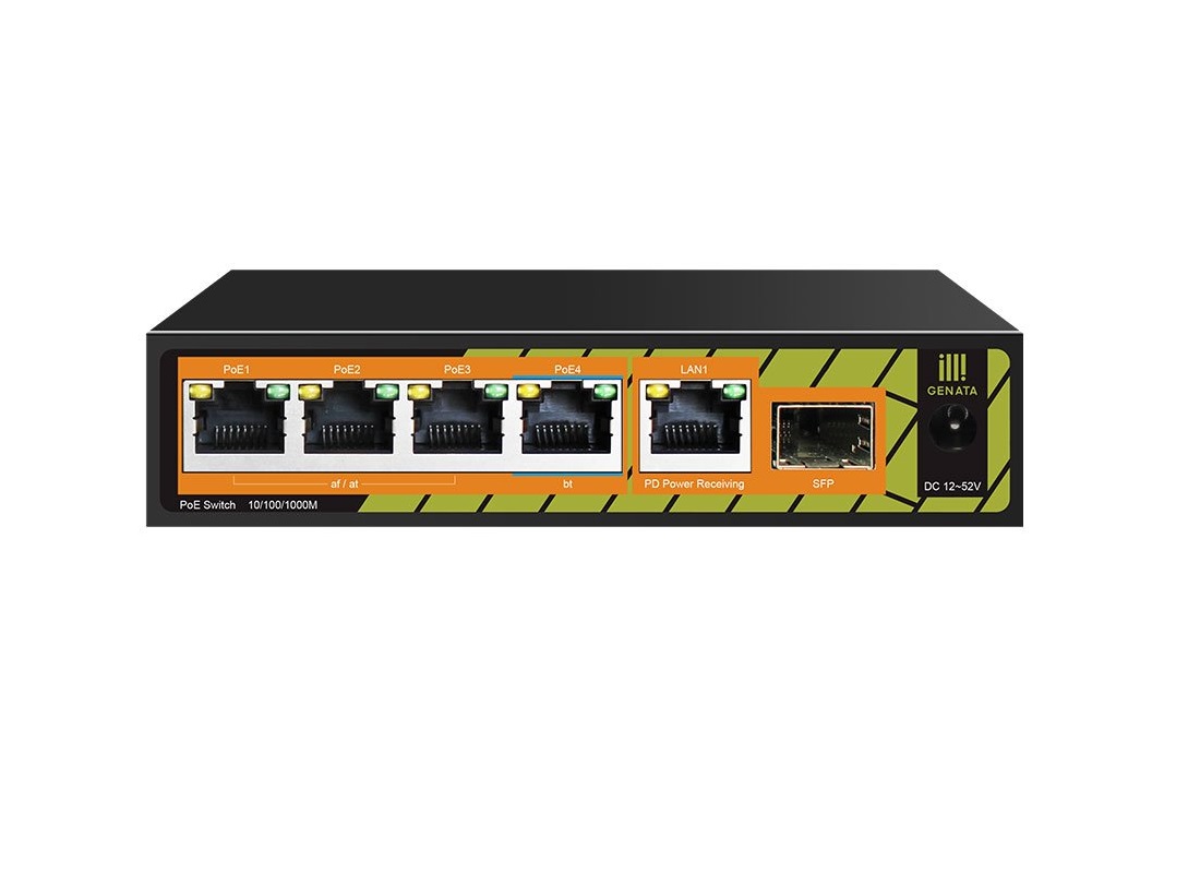 Conexpro GNT-P1006G6, PoE switch, 5x LAN, 4x PoE, 1x SFP