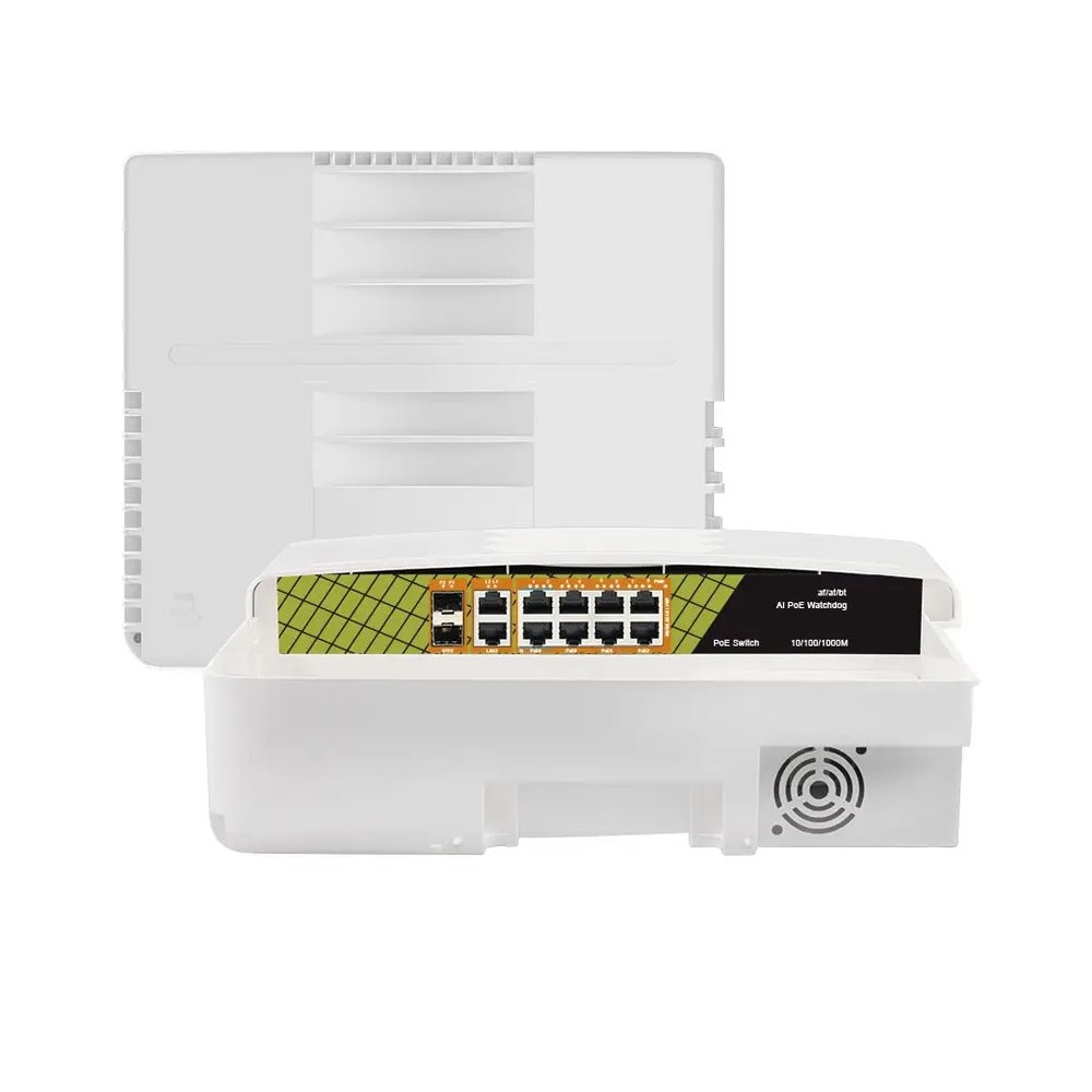 Conexpro GNT-P1012G6-F, Venkovní PoE switch, 10x LAN, 8x PoE, 2x SFP