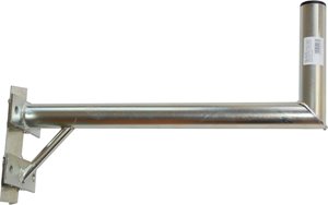 Držák na stožár 50/20cm, 2 třmeny, se vzpěrou - vinkl, p.42mm, R100