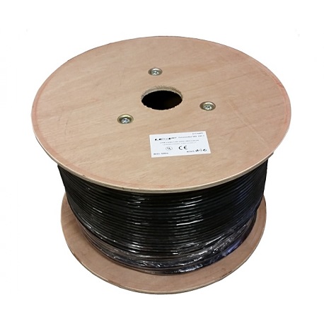 Kabel LEXI-Net UTP Cat5e drát 305m venkovní dvouplášť PVC+PE černý