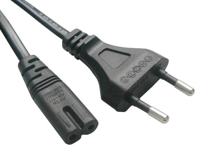 Kabel síťový napájecí 230V EU 2PIN, délka 1,1m