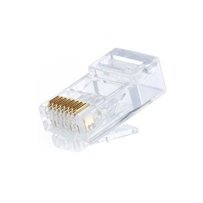 Konektor LEXI-Net RJ45 UTP CAT6, 8p8c drát kulatý, jednodílný, otvor pro vodič 1,2mm