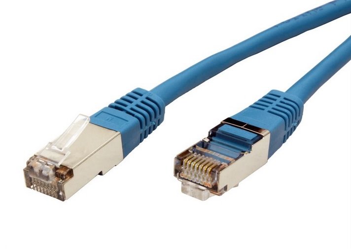 Patch kabel FTP CAT5E, 0,5m - modrý
