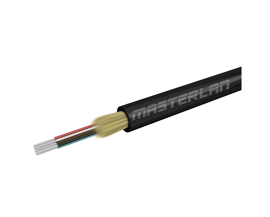 Masterlan DROPX optický kabel - 12vl 9/125, SM, LSZH, černá, G657A2, 1m