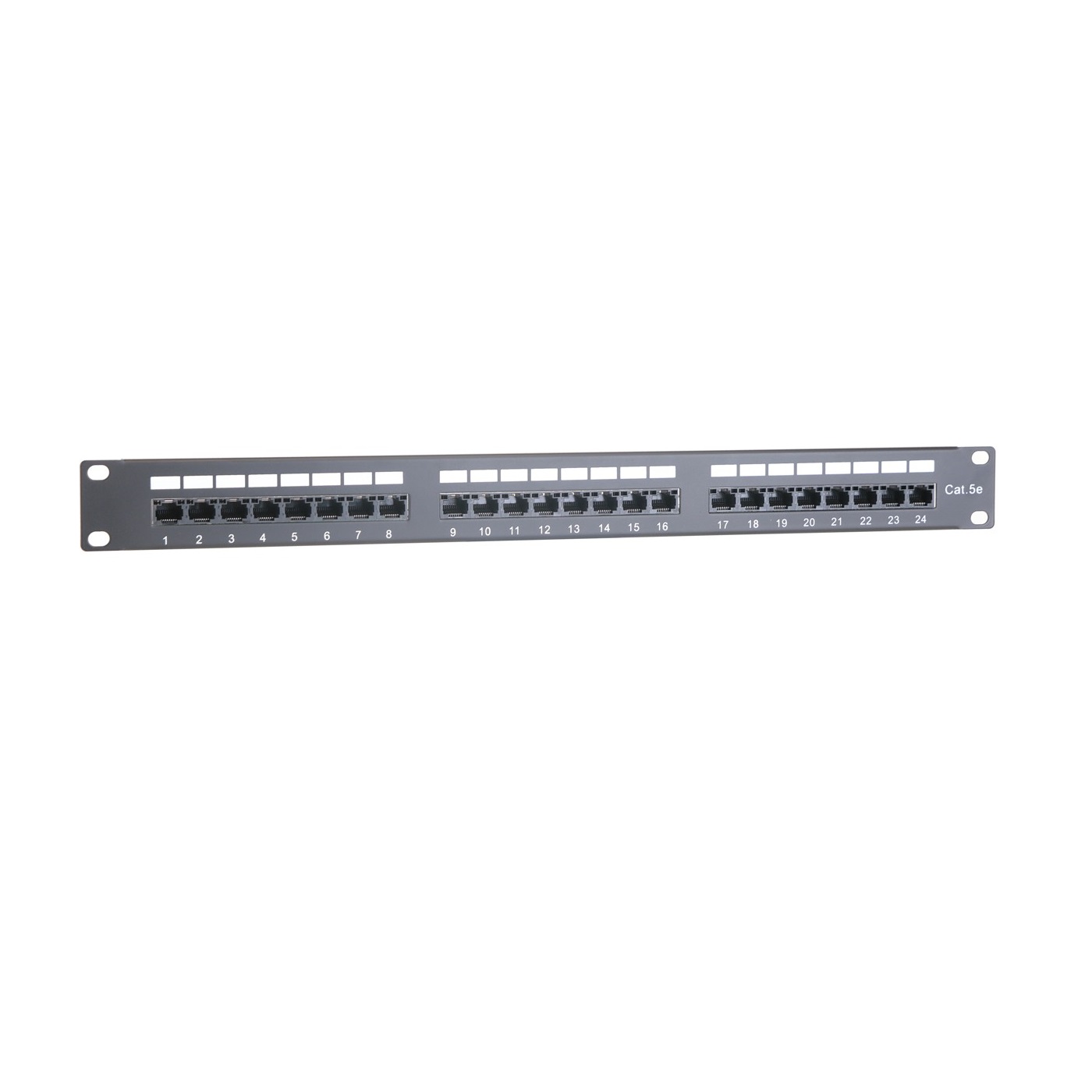 Masterlan patch panel 19", 24xRJ45, Cat5e, 1U, UTP, s vyvazovací lištou, černý