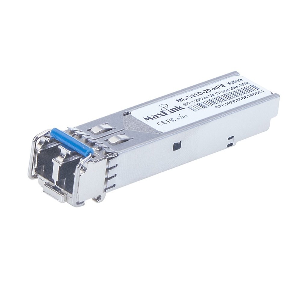 MaxLink 1.25G SFP optický HP modul, SM, 1310nm, 20km, 2x LC konektor, DDM, HPE kompatibilní