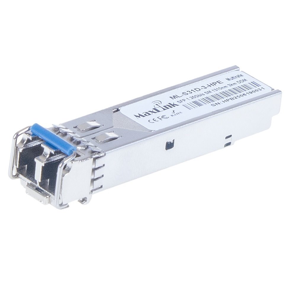 MaxLink 1.25G SFP optický HP modul, SM, 1310nm, 3km, 2x LC konektor, DDM, HPE kompatibilní
