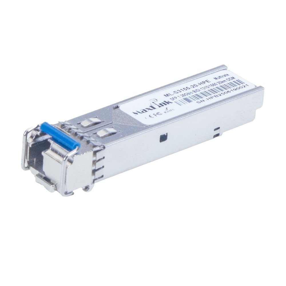 MaxLink 1.25G SFP optický HP modul, WDM(BiDi), SM, Tx 1310/Rx1550nm, 20km, 1x LC konektor, DDM, HPE kompatibilní
