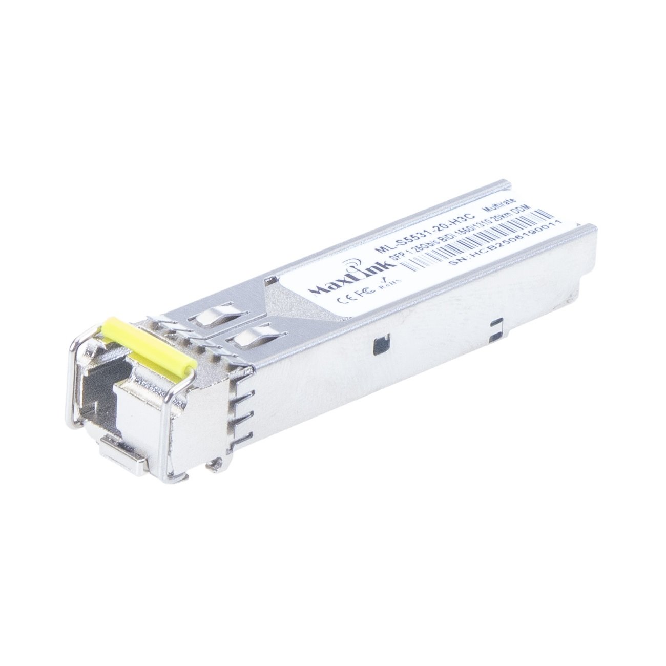 MaxLink 1.25G SFP optický HP modul, WDM(BiDi), SM, Tx 1550/Rx1310nm, 20km, 1x LC konektor, DDM, H3C kompatibilní