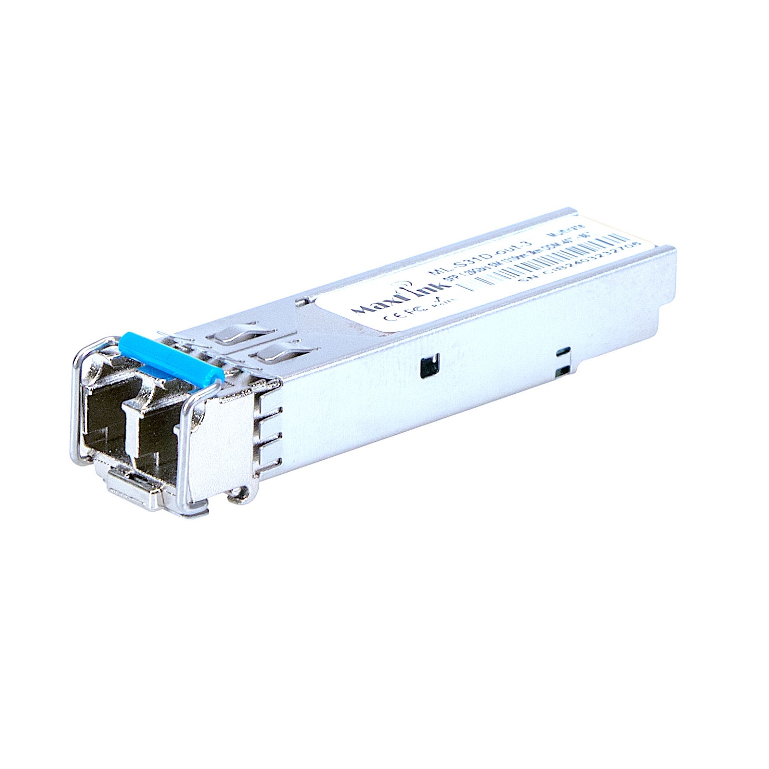 MaxLink 1.25G SFP optický modul, průmyslový -40°C +85°C, SM, 1310nm, 3km, 2x LC konektor, DDM