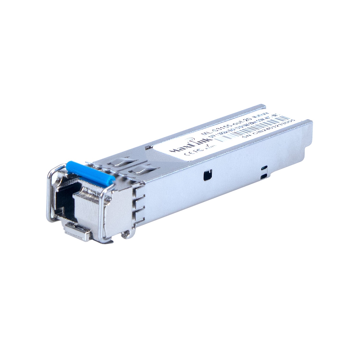MaxLink 1.25G SFP optický modul, průmyslový -40°C +85°C, WDM(BiDi), SM, Tx 1310/Rx1550nm, 20km, 1x LC konektor, DDM