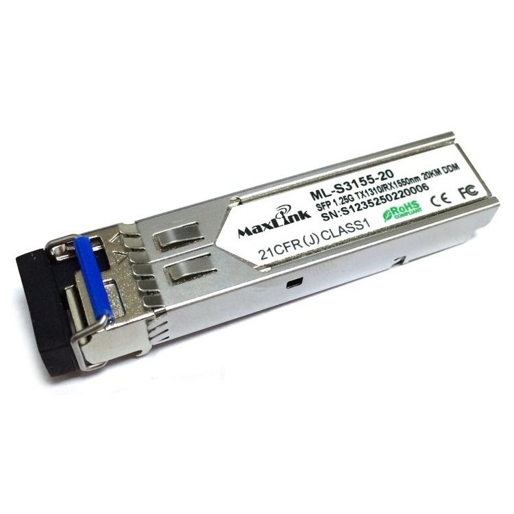 MaxLink 1.25G SFP optický modul, WDM(BiDi), SM, Tx 1310/Rx1550nm, 3km, 1x LC konektor, DDM