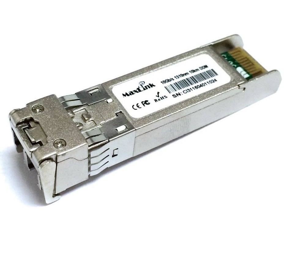 MaxLink 10G SFP+ optický modul, průmyslový -40°C +85°C, SM, 1310nm, 10km, 2x LC konektor, DDM