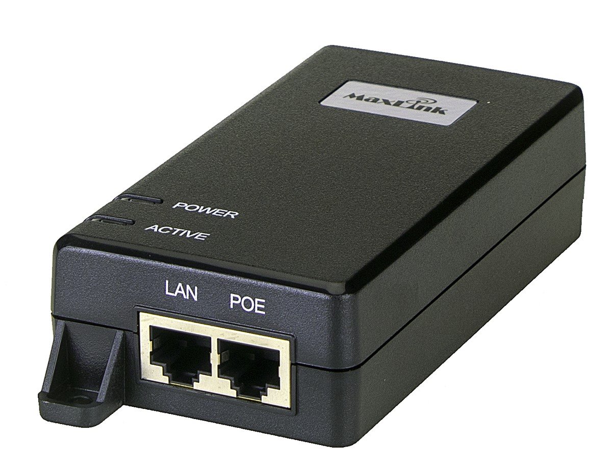 MaxLink PI30 PoE injektor - 802.3af/at, 55V, 0.55A, 30W, 1Gbit, napájecí kabel