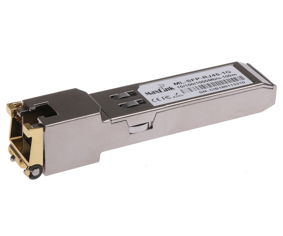 MaxLink SFP 10/100/1000M metalický modul, RJ-45, 100m, 1Gbps