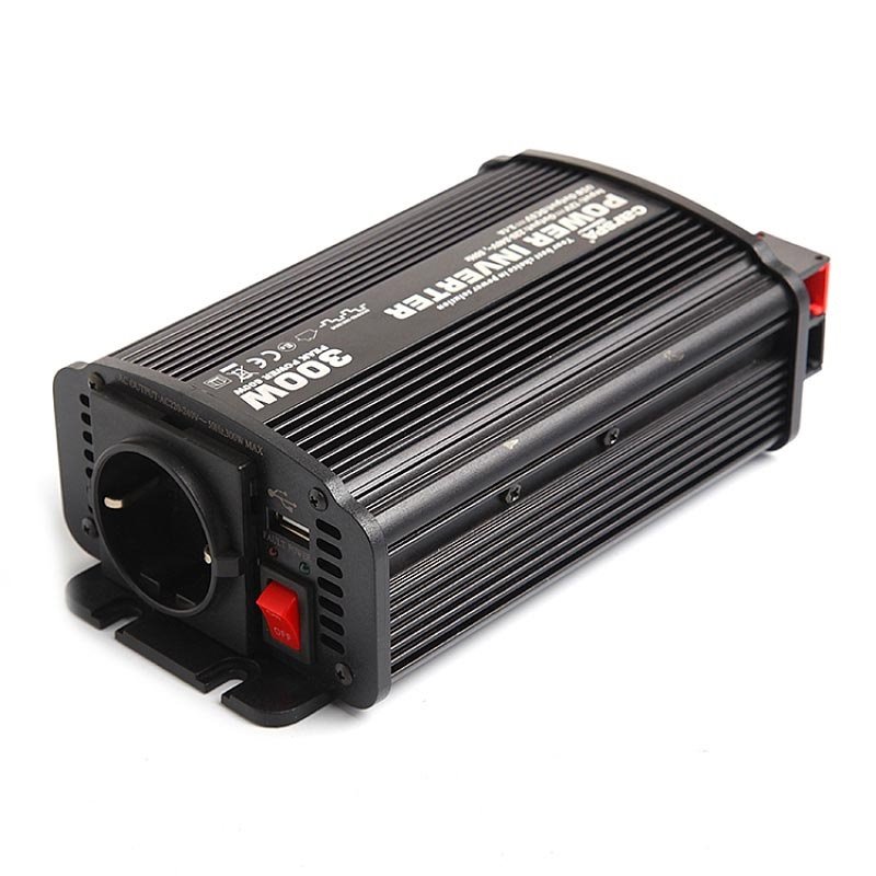 Měnič napětí Carspa CAR300U-12 12V/230V+USB 300W, modifikovaná sinus