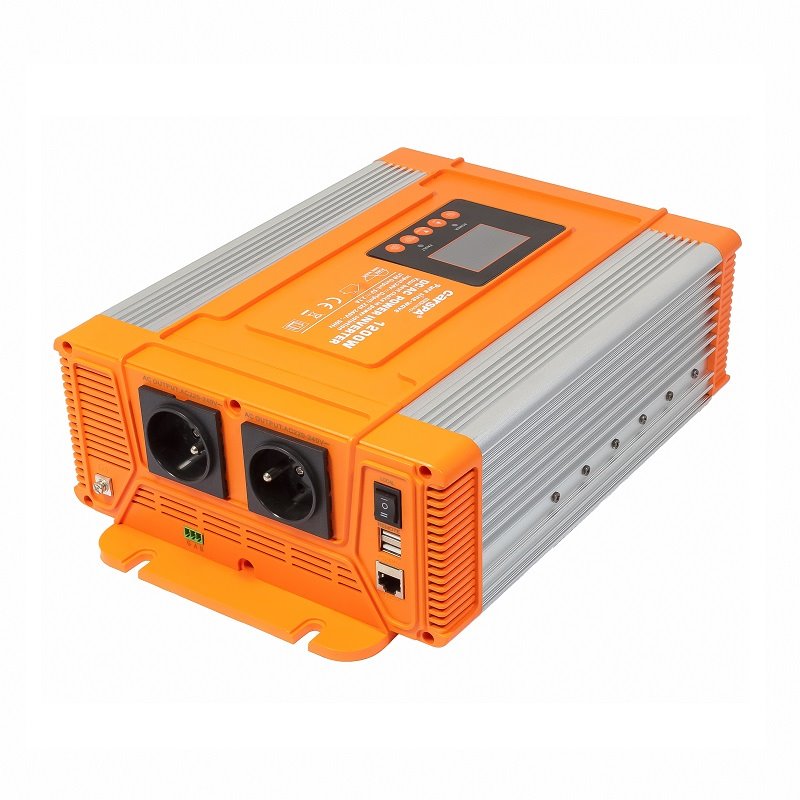 Měnič napětí Carspa PX1200-12 - POŠKOZENÁ KRABICE, 12V/230V+USB 1200W čistá sinusovka