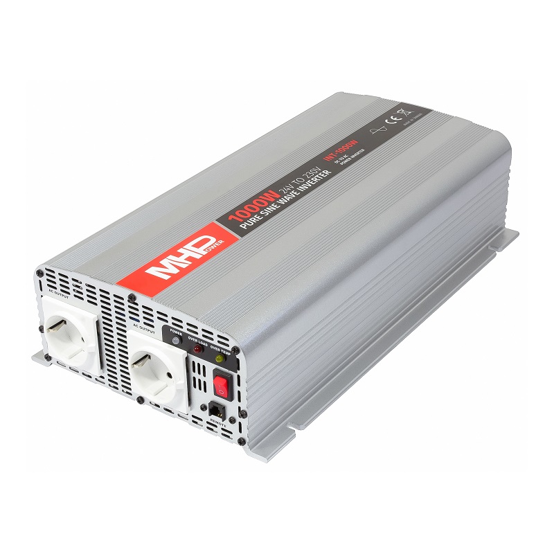 Měnič napětí MHPower INT-1000W, 1000W, 24V/230V, čistá sinus