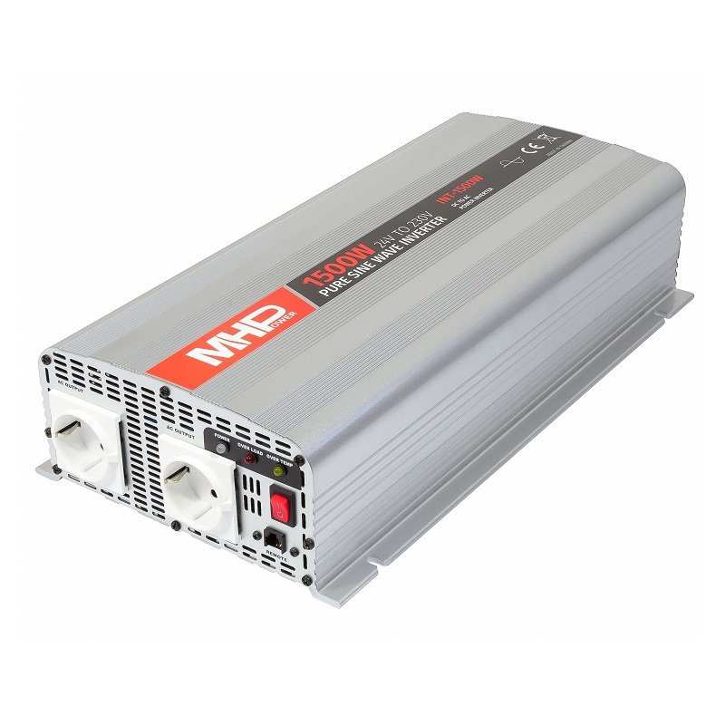 Měnič napětí MHPower INT-1500W, 1500W, 24V/230V, čistá sinus