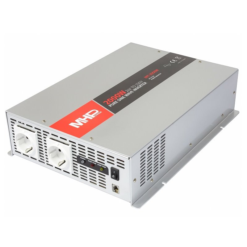 Měnič napětí MHPower INT-2000W, 2000W, 24V/230V, čistá sinus