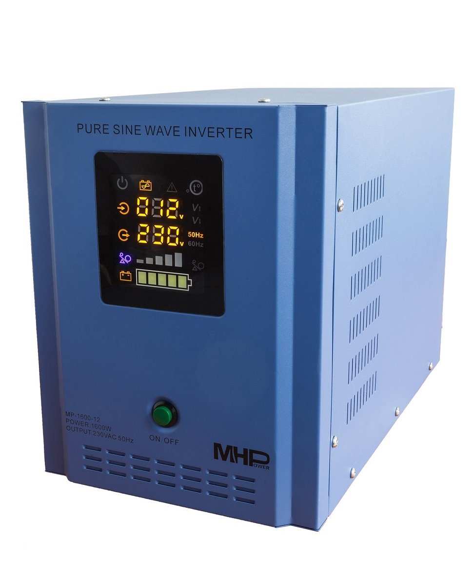 Měnič napětí MHPower MP-1600-12, 12V/230V, 1600W, čistý sinus, 12V