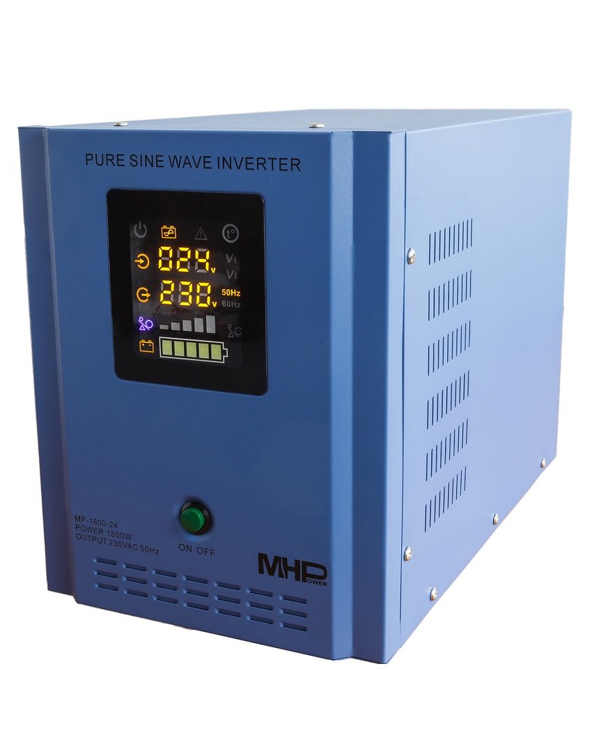 Měnič napětí MHPower MP-1800-24, 24V/230V, 1800W, čistý sinus, 24V