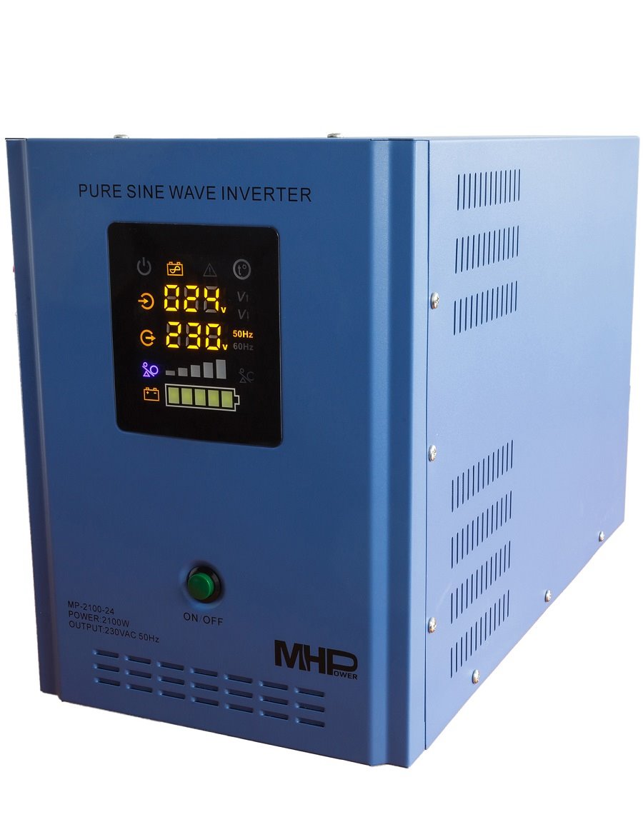 Měnič napětí MHPower MP-2100-24, 24V/230V, 2100W, čistý sinus, 24V