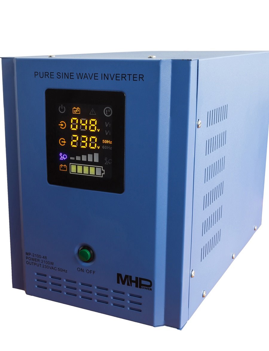 Měnič napětí MHPower MP-2100-48, 48V/230V, 2100W, čistý sinus, 48V