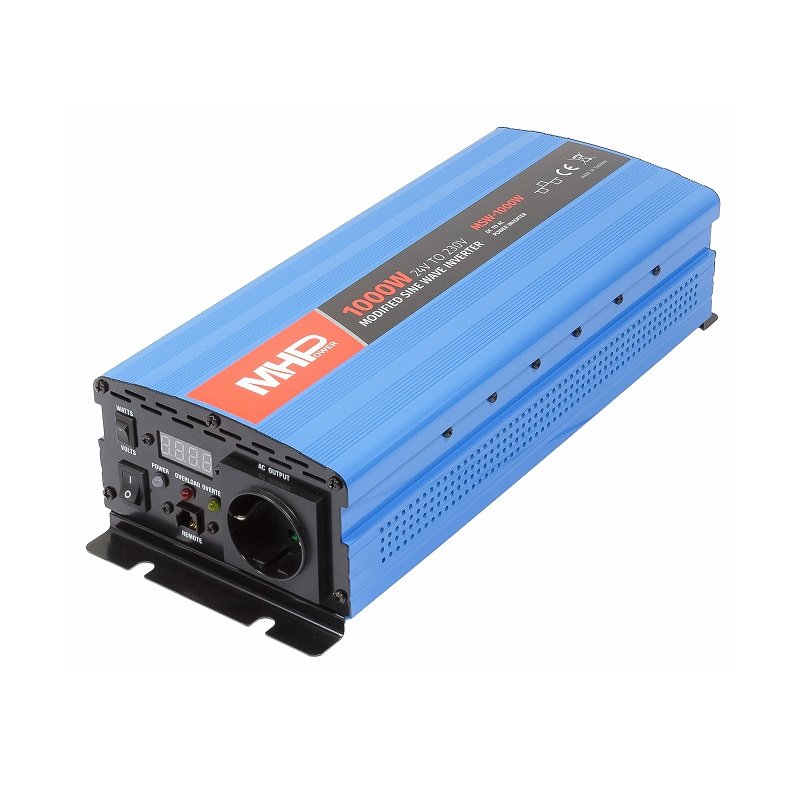 Měnič napětí MHPower MSW-1000W, 1000W, 24V/230V, modifikovaná sinus