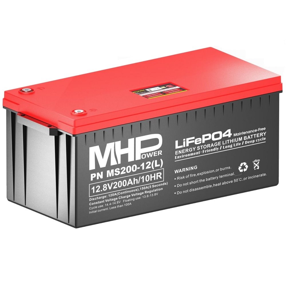 MHPower MS200-12(L) Lithium baterie LiFePO4 12V/200Ah, Terminál LC5 - M8