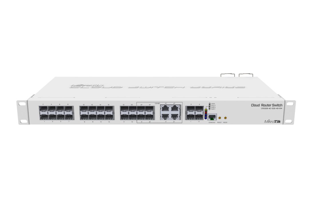 MikroTik Cloud Router Switch CRS328-4C-20S-4S+RM, ROS L5, 20x SFP, 4x SFP+, 4x LAN/SFP (combo)
