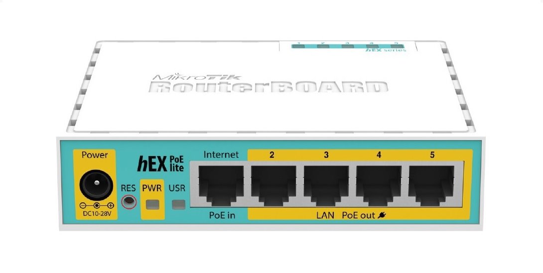 MikroTik RouterBOARD RB750UPr2, hEX PoE lite - POUŽITÉ, 64 MB RAM, 400 MHz, 5x LAN,1x USB, PoE, ROS L4