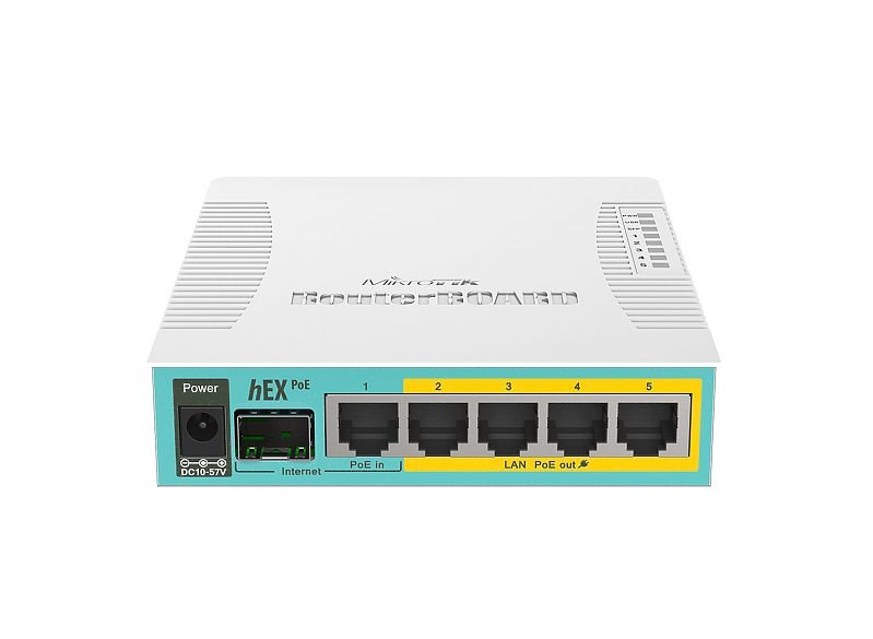 MikroTik RouterBOARD RB960PGS, hEX PoE, 128MB RAM, 800MHz, 5x Gigabit LAN, 1x SFP, ROS L4