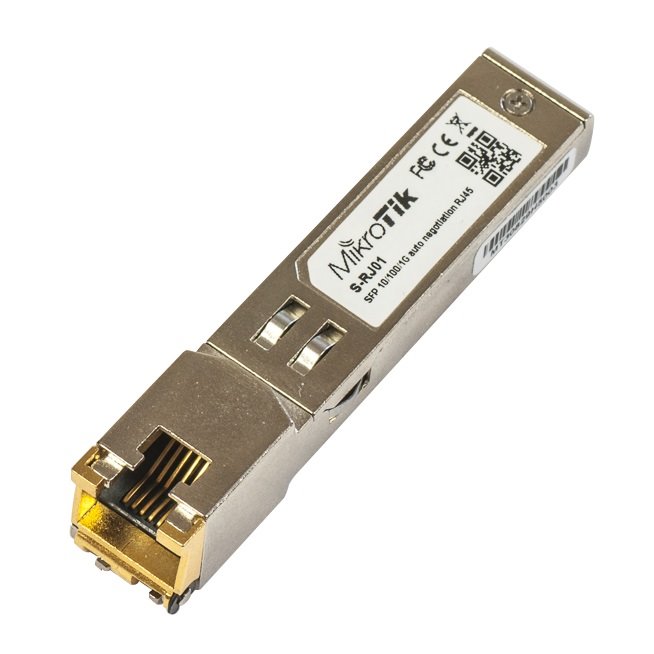 MikroTik S-RJ01, SFP 10/100/1000M metalický modul, RJ-45, 100m, 1.25Gbps