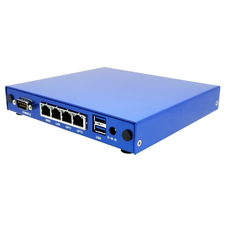 Montážní krabice PC Engines pro APU.4, 4x LAN, 2x SMA, USB - Modrá