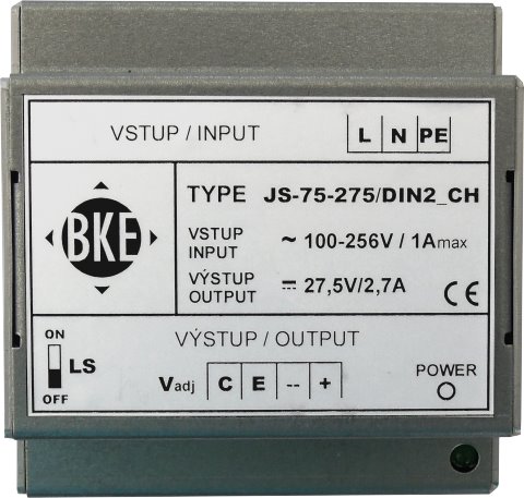 Napájecí zdroj na DIN lištu BKE JS-75-240/DIN2 24 V, 75 W, 3 A, spínaný